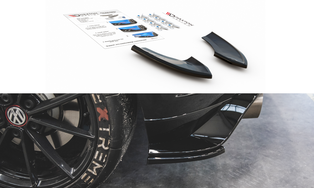 Lames De Pare-Chocs Arrière Latérales VW Golf 7 GTI TCR VW-GO-7F-GTI-TCR-RSD1RED