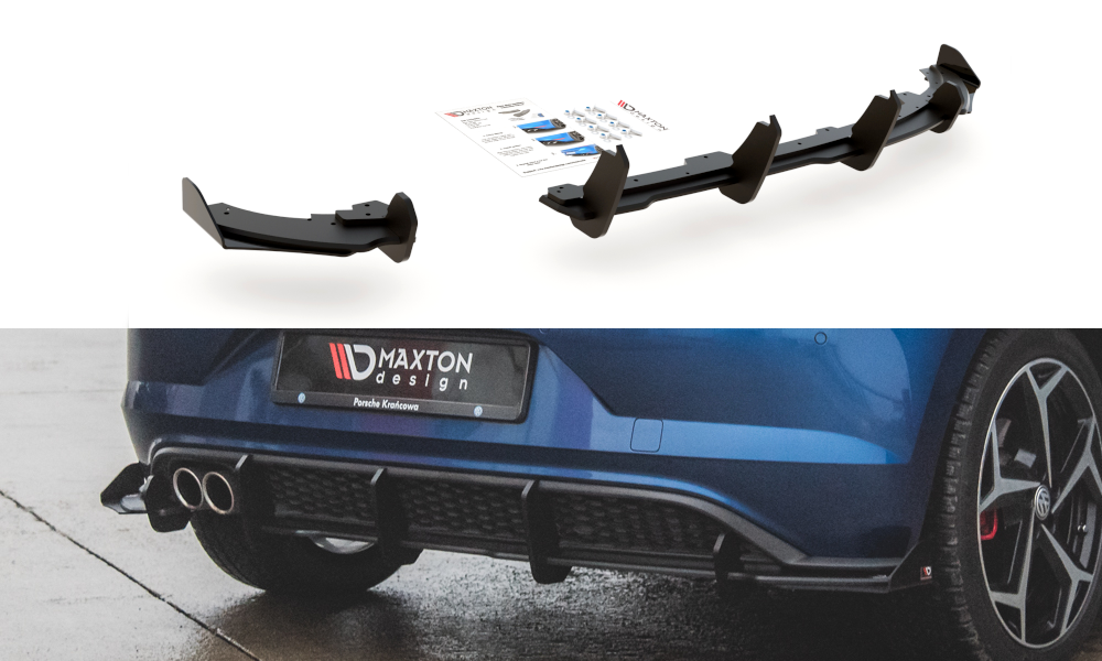 Sports Durabilité Diffuseur Arrière Complet + Flaps Volkswagen Polo GTI Mk6 VWPO6GTICNC-RS3B+RSF1G