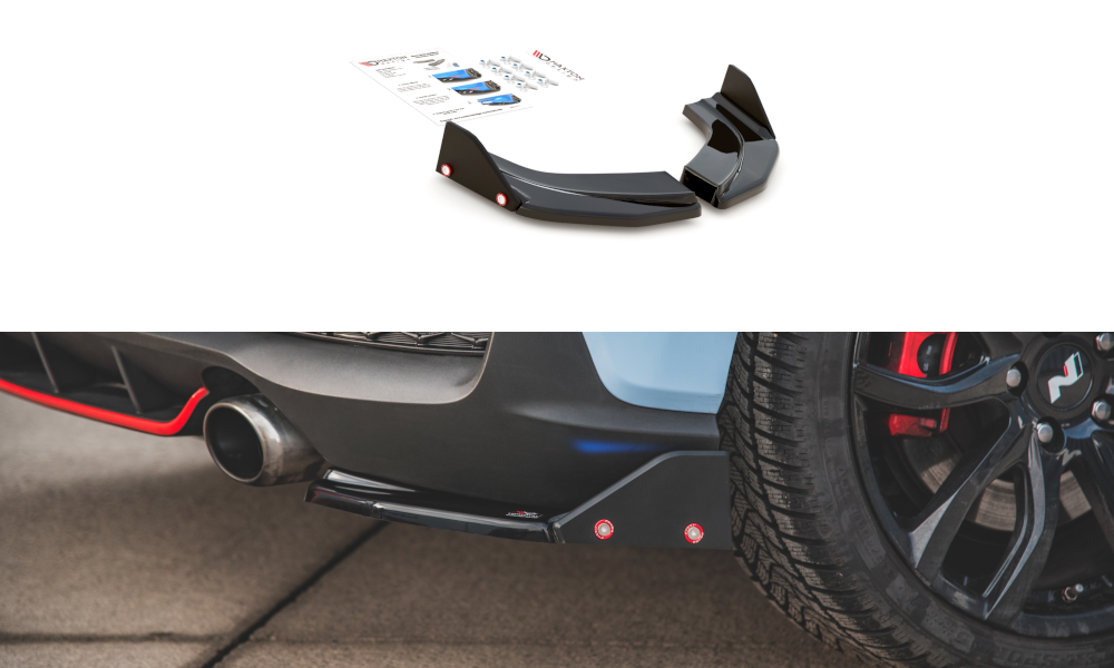 Lames De Pare-Chocs Arrière Latérales V.6 + Ailerons Hyundai I30 N Mk3 Hatchback HY-I30-3-N-RSD6G+RSF