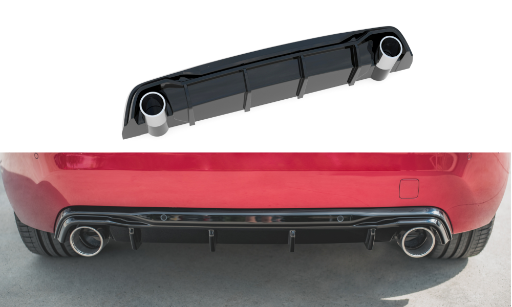 Rajout Du Pare-Chocs Arriere + Faux Pot D'échappement Peugeot 308 GT Mk2 Facelift PE-308-2F-GT-RS1G+BLACK