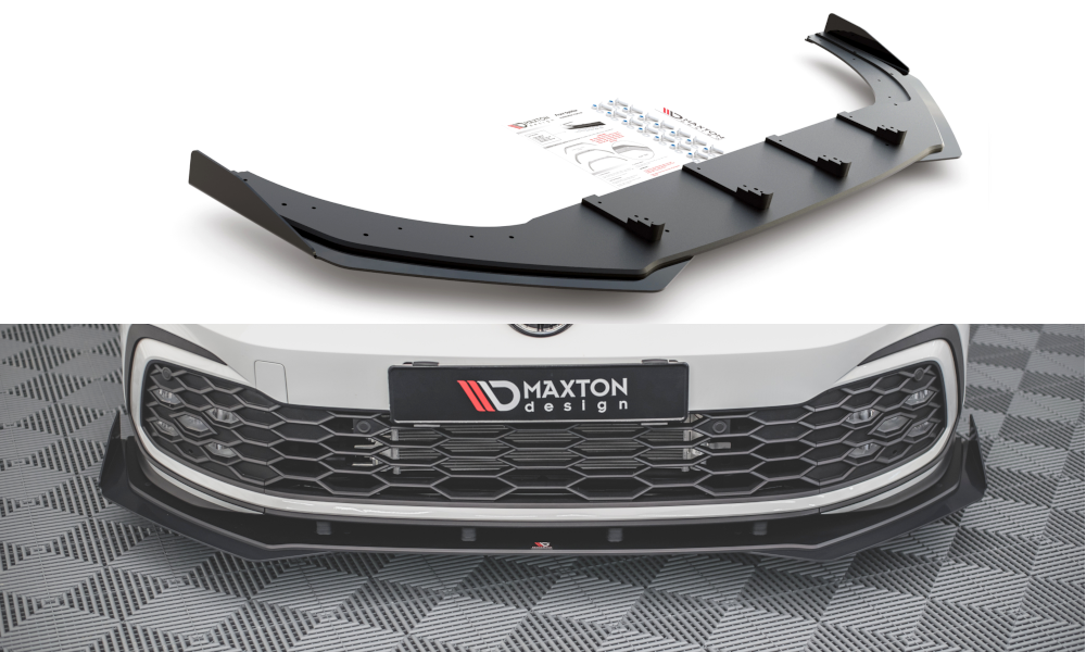 Sport Durabilité Lame Du Pare-Chocs Avant + Flaps Volkswagen Golf GTI / GTE / R-Line Mk8 VWGO8GTICNC-FD1B+FSF1G