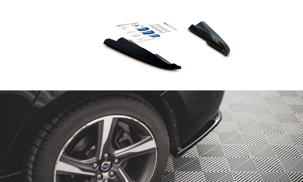 Lames De Pare-Chocs Arrière Latérales Volvo S60 R-Design Mk2 VO-S60-2F-RDESIGN-RSD1G