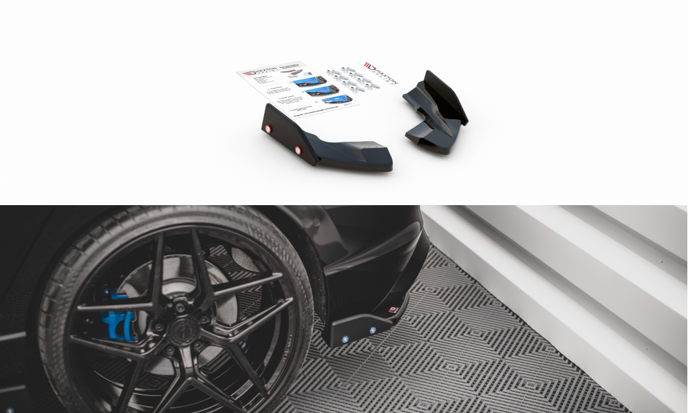 Lames De Pare-Chocs Arrière Latérales V.2 + Ailerons Volkswagen Golf R Mk8 VW-GO-8-R-RSD2G+RSF