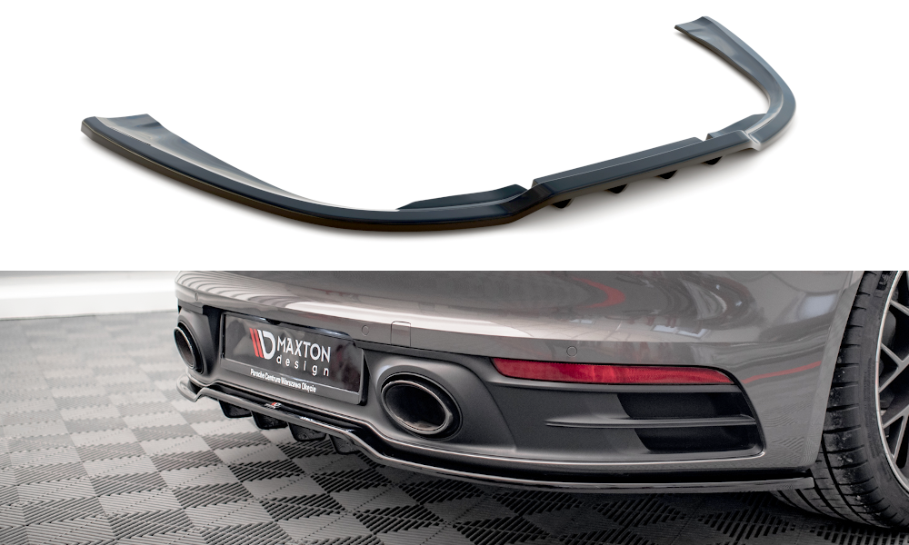 Central Arriere Splitter (avec une barre verticale) Porsche 911 Carrera 4S 992 PO-911-992-CA-4S-RD1G+RD2G