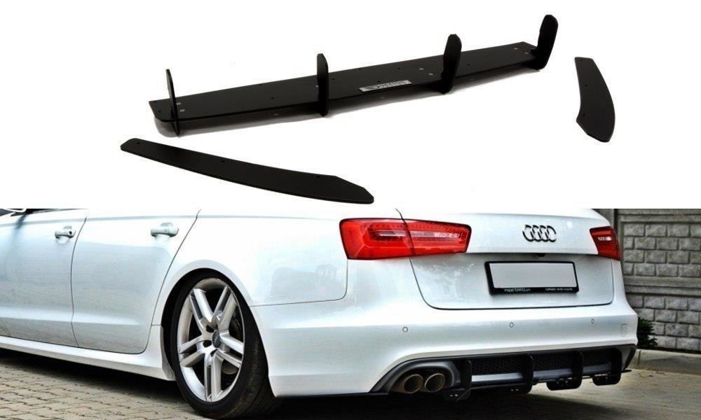 Diffuseur Arriere & Lame Du Pare-Chocs Arriere Audi A6 S-Line C7 (d'échappement 1x2) AU-A6-C7-SLINE-AV-CNC-RS1A