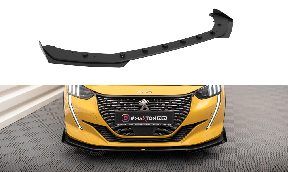 Street Pro Lame Du Pare-Chocs Avant + Flaps Peugeot 208 GT Mk2 PE2082GTCNC-FD1B+FSF1G