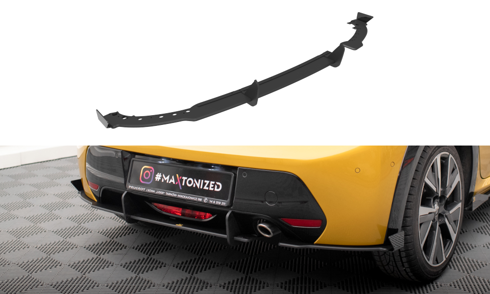 Street Pro Lame Du Pare Chocs Arriere + Flaps Peugeot 208 GT Mk2 PE2082GTCNC-RS1BRB+RSF1G