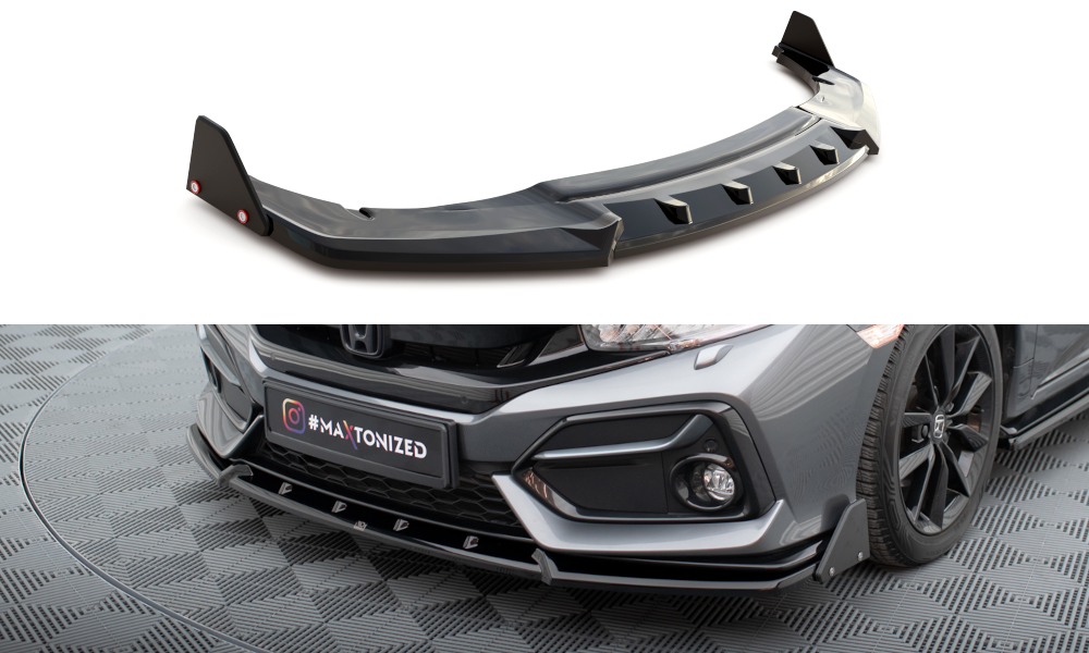 Lame Du Pare-Chocs Avant + Flaps Honda Civic Sport Mk 10 HO-CI-10-SPORT-FD1G+FSF1B