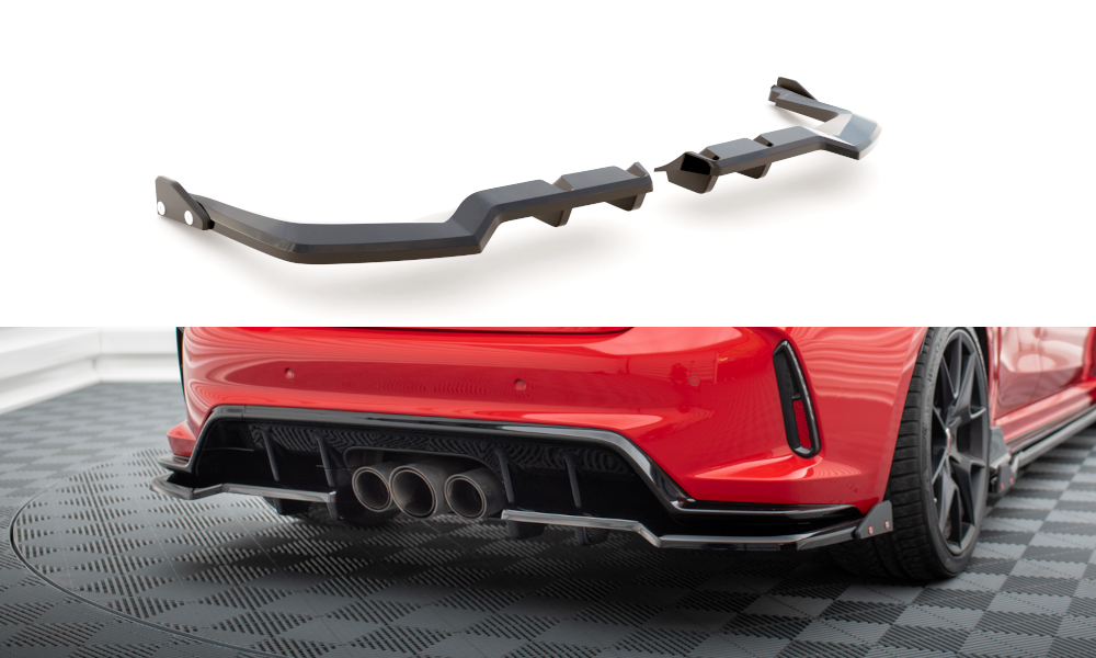 Central Arriere Splitter (avec une barre verticale) V.1 + Flaps Honda Civic Type-R Mk 11 HO-CI-11-TYPE-R-RSD1G+RD1G+RSF1B
