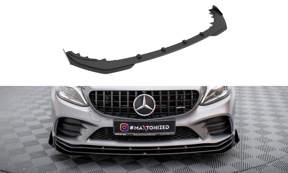 Street Pro Lame Du Pare-Chocs Avant + Flaps Mercedes-AMG C43 Coupe C205 Facelift MEC205F43CCNC-FD1B+FSF1G