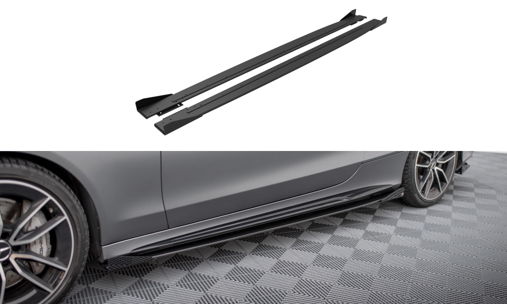 Street Pro Rajouts Des Bas De Caisse + Flaps Mercedes-AMG C43 Coupe C205 Facelift MEC205F43CCNC-SD1BRB+SF1G