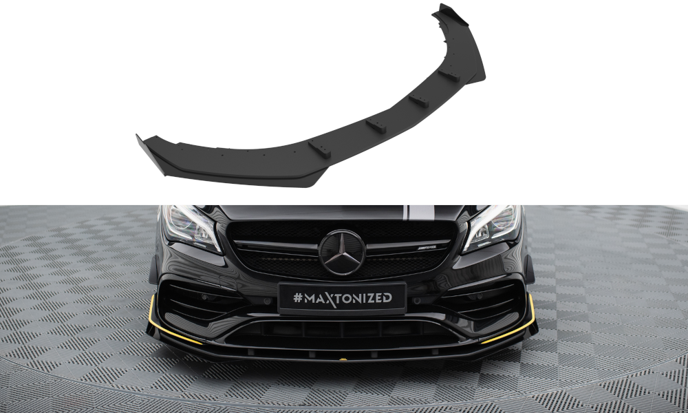 Street Pro Lame Du Pare-Chocs Avant + Flaps Mercedes-AMG CLA 45 Aero C117 Facelift MECLA117AMGAEROCNC-FD1B+FSF1G