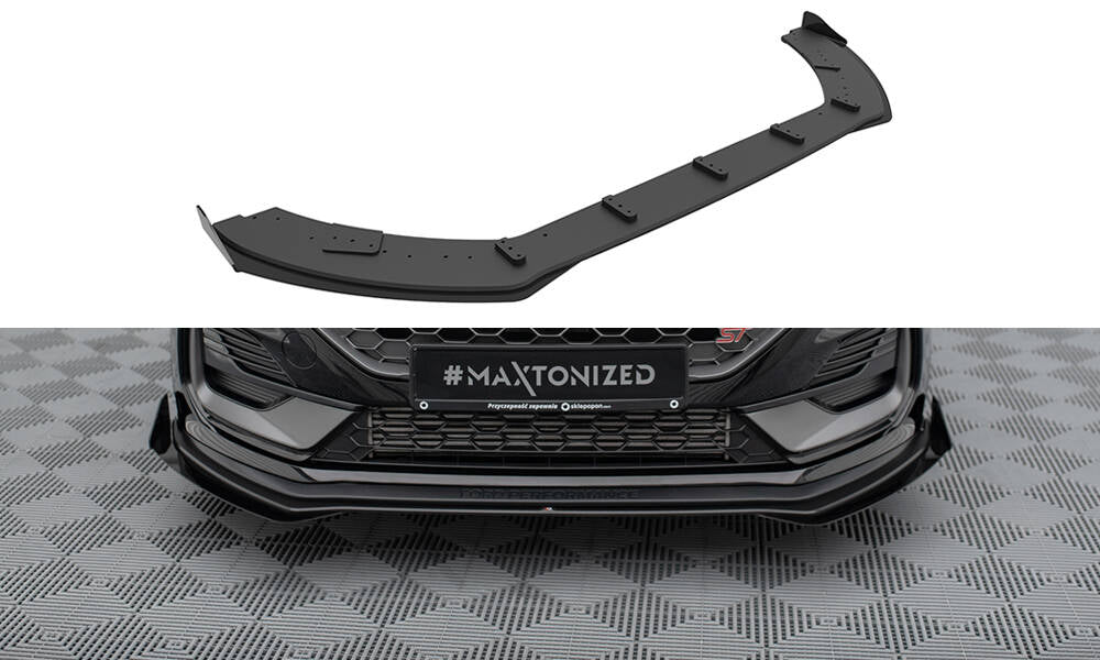 Street Pro Lame Du Pare-Chocs Avant + Flaps Ford Fiesta ST Mk8 Facelift FOFI8FSTCNC-FD1B+FSF1G