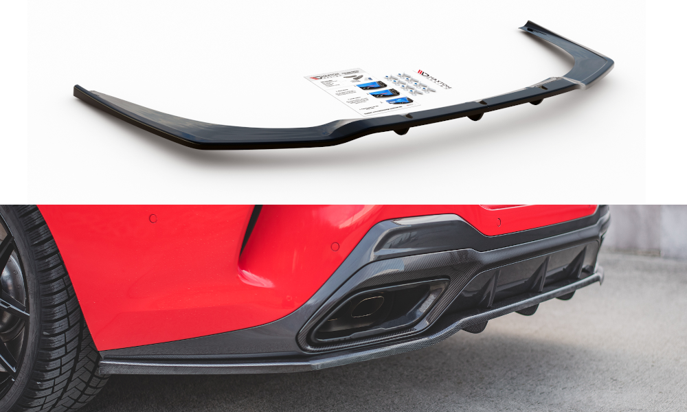Central Arriere Splitter (avec une barre verticale) BMW 8 Coupe M-Pack G15 BM-M850-G15-RD1G+RD2G