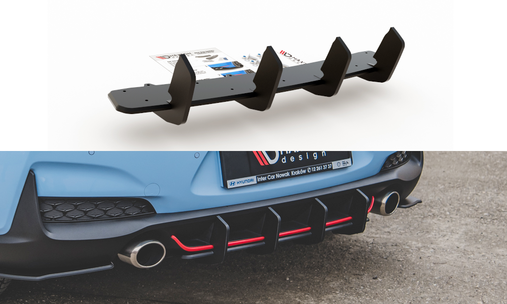 Sport Durabilité Central Diffuseur Arriere V.2 Hyundai I30 N Mk3 Hatchback HYI303NCNC-RS3BRB