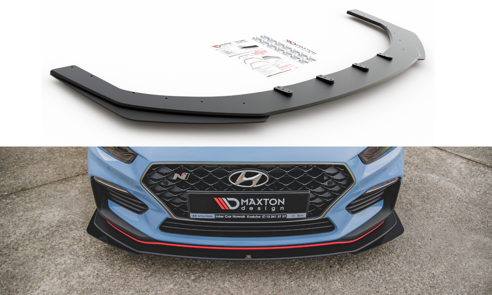 Sport Durabilité Lame Du Pare-Chocs Avant + Flaps Hyundai I30 N Mk3 Hatchback / Fastback HYI303NCNC-FD2BRB+FSF1G