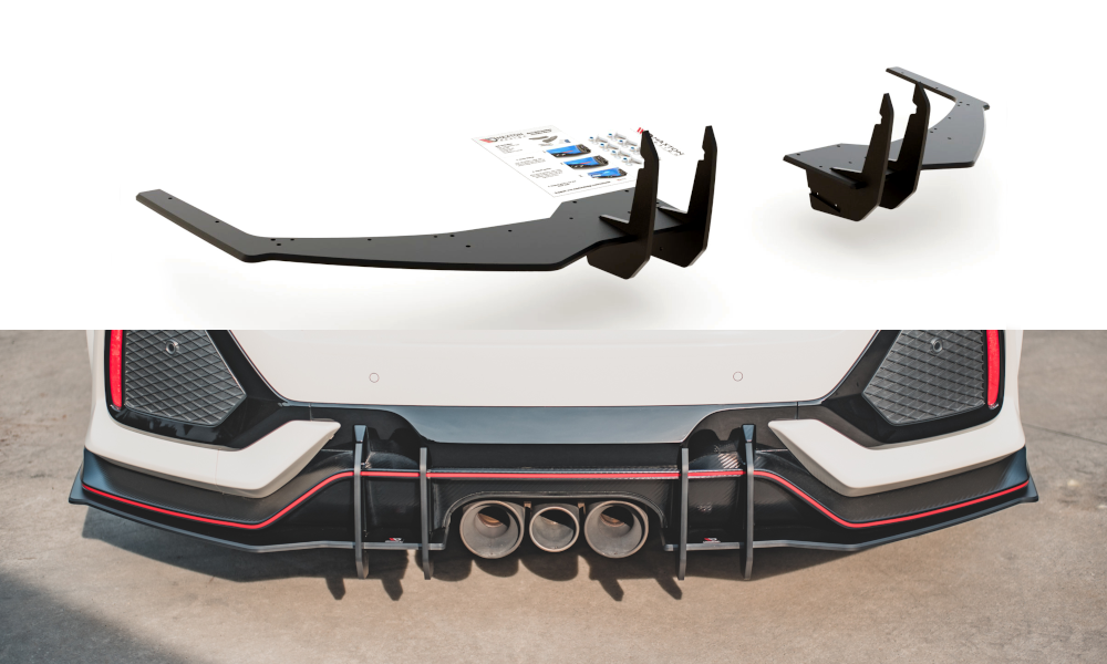 Sports Durabilité Diffuseur Arrière Complet V.2 Honda Civic X Type R  HOCI10TYPERCNC-RS2B+BRBI