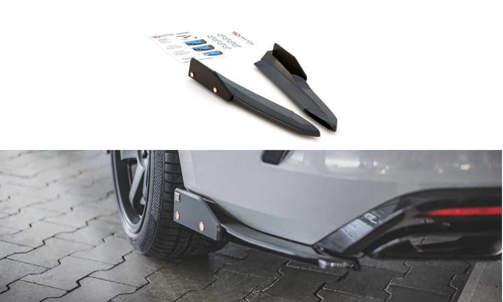 Lames De Pare-Chocs Arrière Latérales V.2 + Ailerons Skoda Octavia RS Mk4 SK-OC-4-RS-RSD2G+RSF