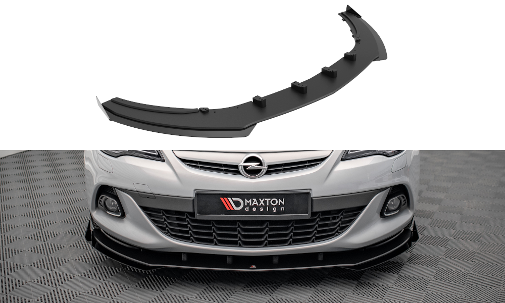 Street Pro Lame Du Pare-Chocs Avant V.1 + Flaps Opel Astra GTC OPC-Line J OPASJGTCOPCLINECNC-FD1BRB+FSF1G