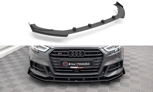 Street Pro Lame Du Pare-Chocs Avant V.1 + Flaps Audi S3 / A3 S-Line Sportback 8V Facelift AUS33FSBCNC-FD1B+FSF1G