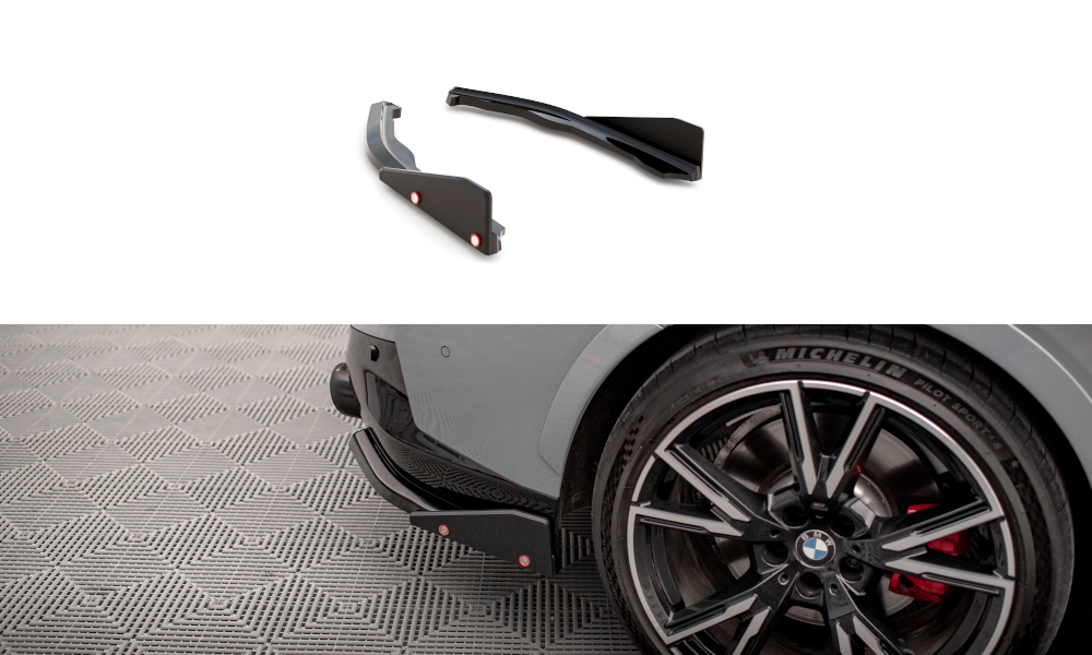 Lames De Pare-Chocs Arrière Latérales V.2 + Ailerons BMW 2 Coupe M240i G42 BM-2-42-M-RSD2G+RSF1B
