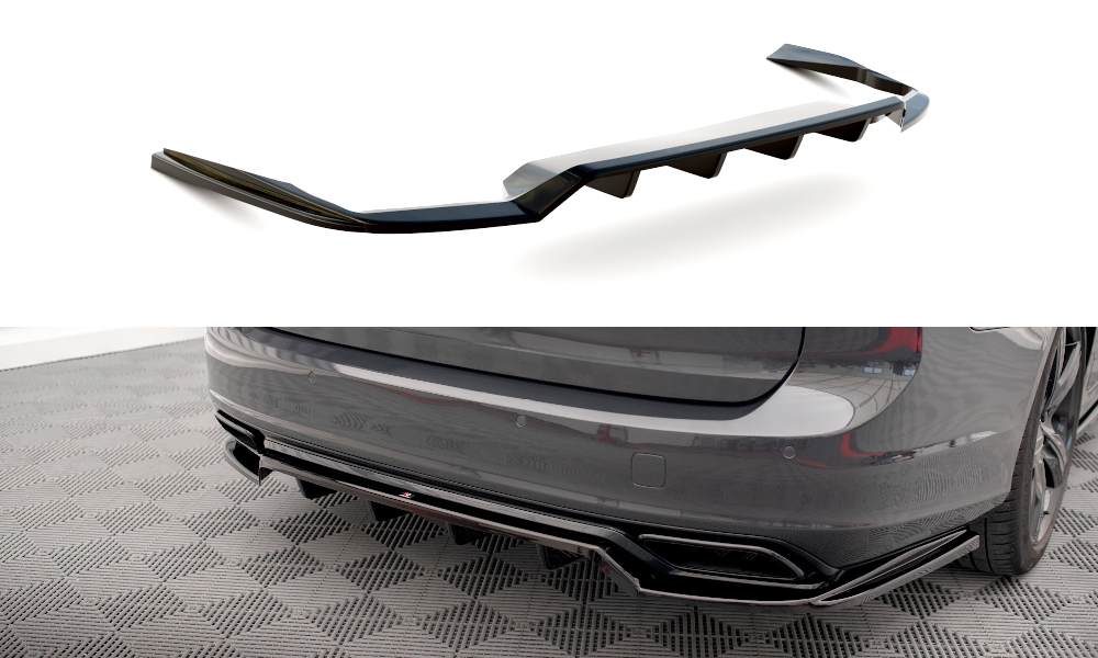 Central Arriere Splitter (avec une barre verticale) Volvo V90 / S90 R-Design Mk2 VO-V90-2-RDESIGN-RD1G+RD2G