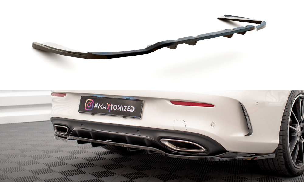 Central Arriere Splitter (avec une barre verticale) Mercedes-Benz C Coupe AMG-Line C205 Facelift ME-C-205F-AMGLINE-C-RD1G+RD2G