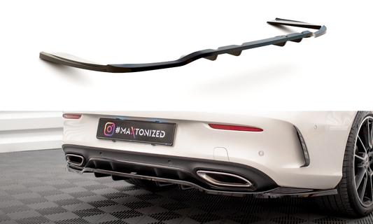 Central Arriere Splitter (avec une barre verticale) Mercedes-Benz C Coupe AMG-Line C205 Facelift ME-C-205F-AMGLINE-C-RD1G+RD2G