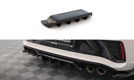 Central Arriere Splitter (avec une barre verticale) Volkswagen T-Roc R / R-Line Mk1 Facelift VW-T-ROC-1-R-RD1G+RD2G