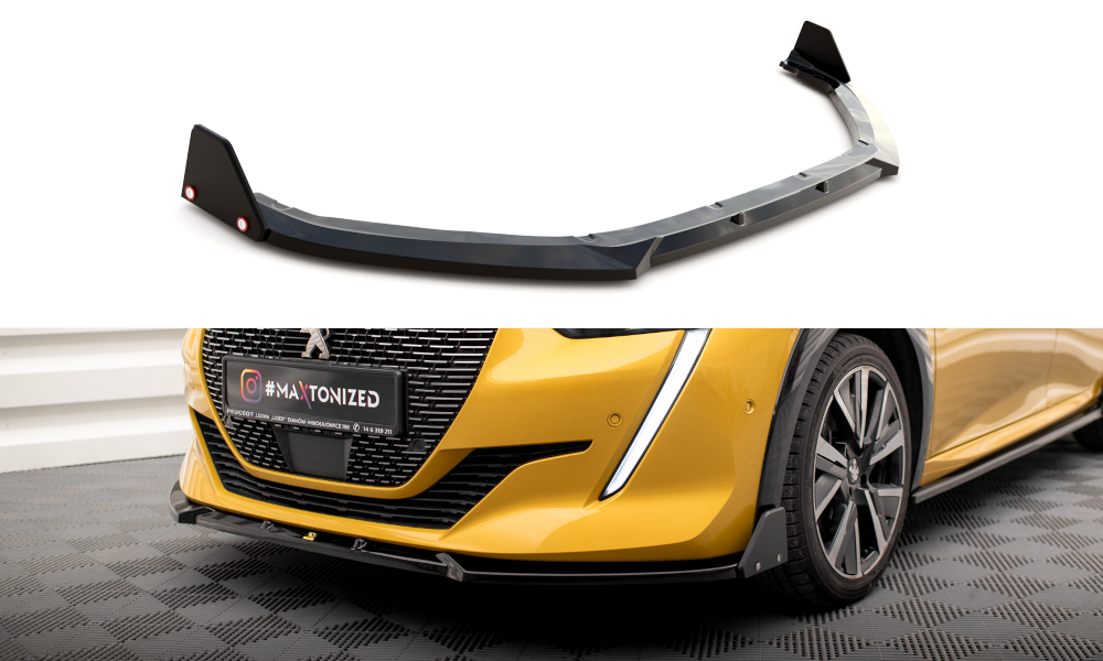 Lame Du Pare-Chocs Avant V.1 + Ailerons Peugeot 208 GT Mk2 PE-208-2-GT-FD1G+FSF1B