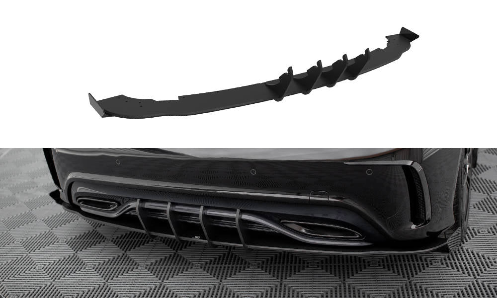 Street Pro Lame Du Pare Chocs Arriere + Flaps Mercedes-Benz A AMG-Line W176 Facelift MEA176FAMGLINECNC-RS1B+BRBI+RSF1G
