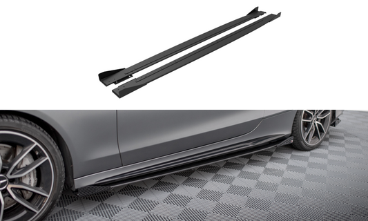 Street Pro Rajouts Des Bas De Caisse + Flaps Mercedes-AMG C43 Coupe C205 Facelift MEC205F43CCNC-SD1B+SF1G