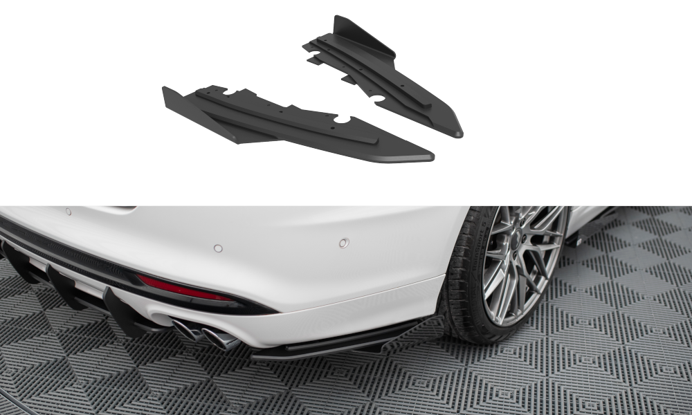 Street Pro Lame Du Pare Chocs Arriere + Flaps Ford Mondeo Sport Mk5 Facelift / Fusion Sport Mk2 Facelift FOMO5FSPORTCNC-RSD1BRB+RSF1G