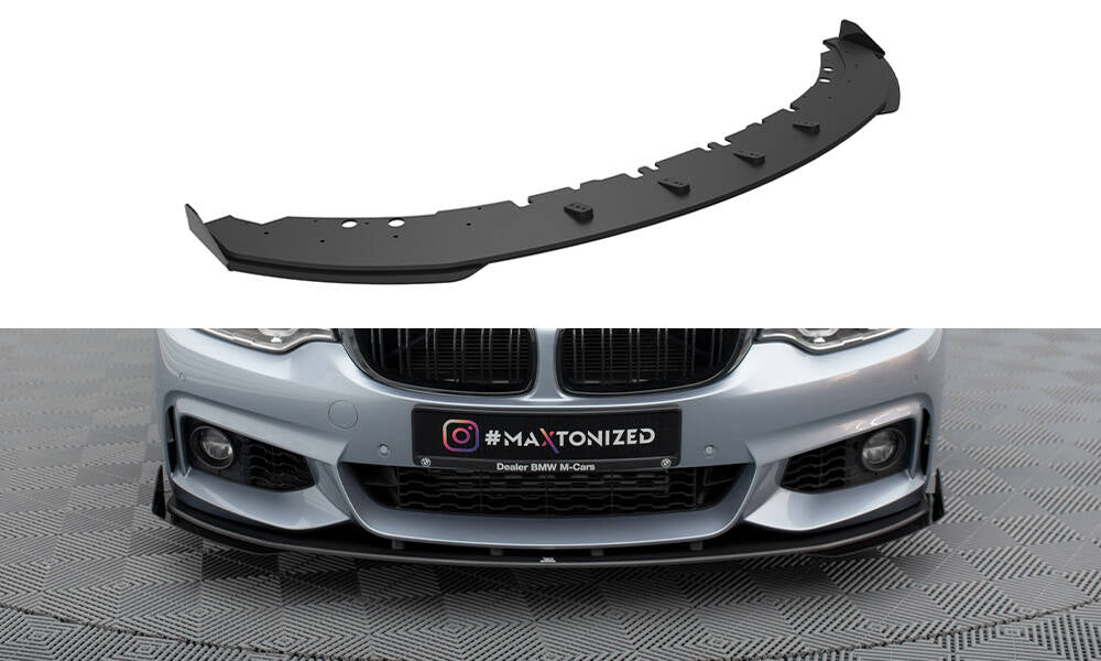 Street Pro Lame Du Pare-Chocs Avant  + Flaps BMW 4 Coupe / Gran Coupe / Cabrio M-Pack F32 / F36 / F33  BM4F32MPACKCNC-FD4BRB+FSF1G