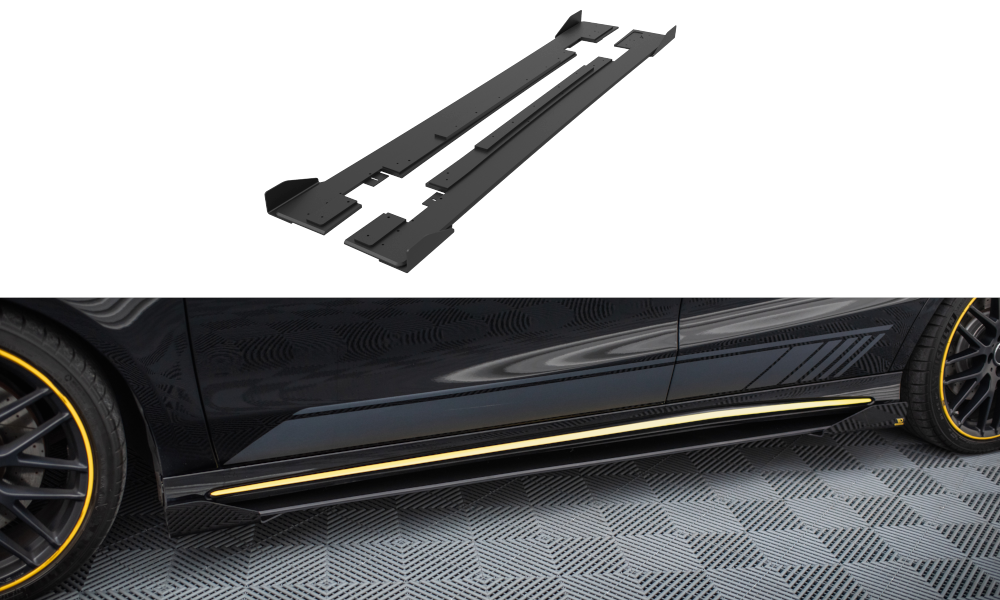 Street Pro Rajouts Des Bas De Caisse + Flaps Mercedes-AMG CLA 45 C117 Facelift MECLA117AMGAEROCNC-SD1B+SF1G