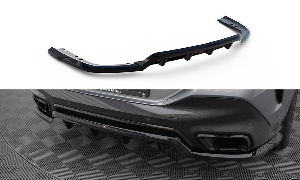 Central Arriere Splitter (avec une barre verticale) V.1 BMW X6 M-Pack G06 Facelift BM-X6-G06F-MPACK-RD1G+RD3G