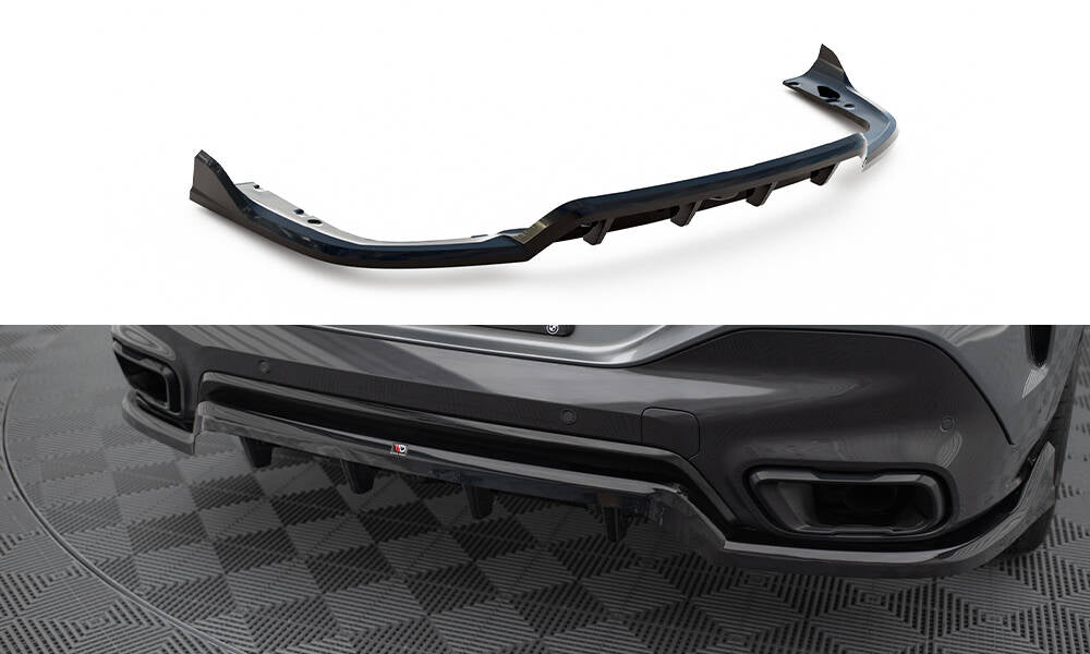 Central Arriere Splitter (avec une barre verticale) V.2 BMW X6 M-Pack G06 Facelift BM-X6-G06F-MPACK-RD2G+RD3G