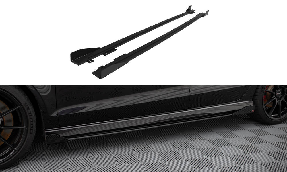 Street Pro Rajouts Des Bas De Caisse V.1 + Flaps Audi RS3 Sedan 8V Facelift AURS38VFSCNC-SD1B+SF1G