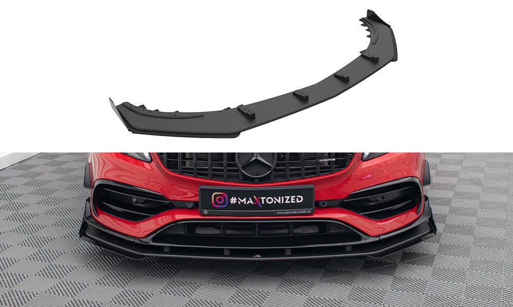 Street Pro Lame Du Pare-Chocs Avant  + Flaps Mercedes-Benz A 45 AMG Aero W176 Facelift MEA176FAEROCNC-FD1B+FSF1G