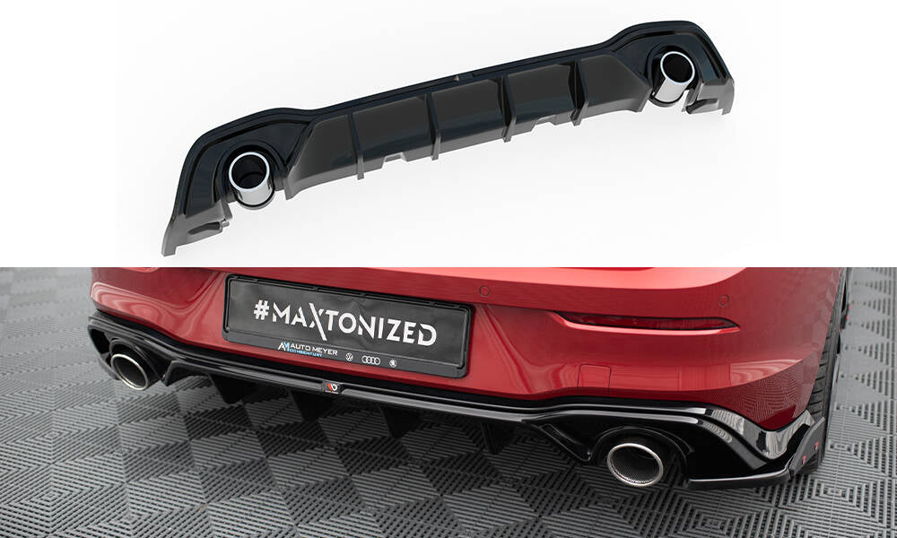 Rajout Du Pare-Chocs Arriere + Faux Pot D'échappement Volkswagen Golf GTE Mk8 VW-GO-8-GTI-RS2G+RS1RG+BLACK