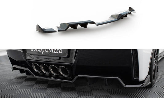 Central Arriere Splitter (avec une barre verticale) + Lames De Pare-Chocs Arrière Latérales Chevrolet Corvette C7 CH-CO-C7-RD1G+RD2G+RSD2G