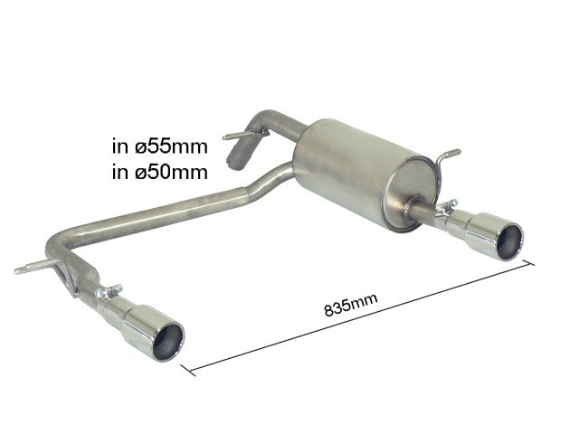 Silencieux arrière duplex Ragazzon en Inox (50.0453.05)