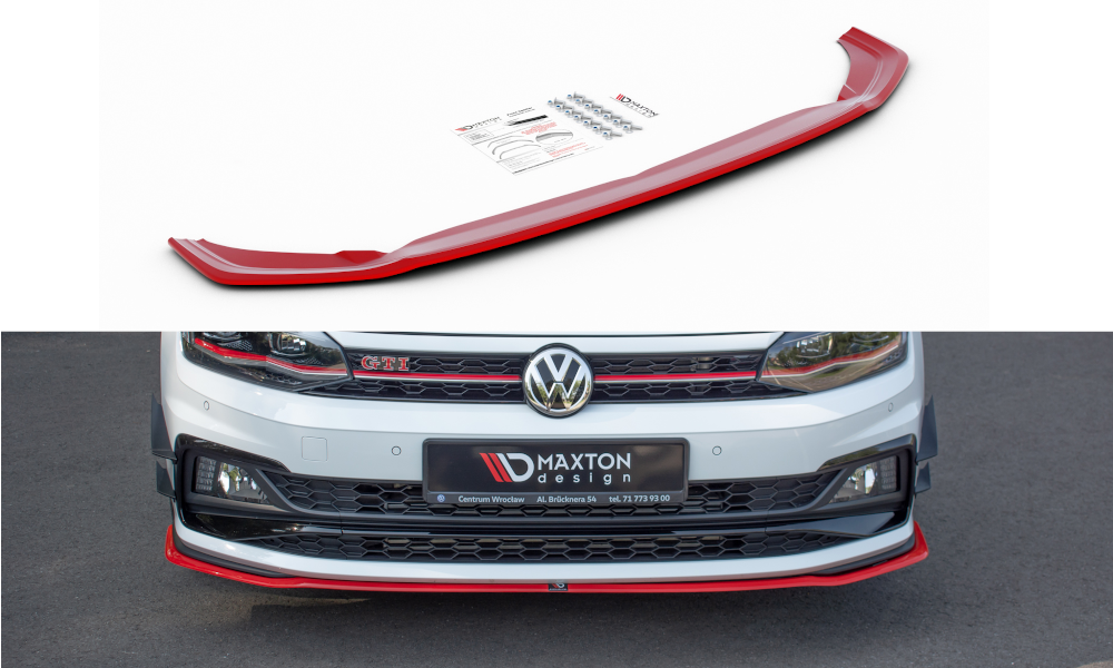 LAME DU PARE-CHOCS AVANT / SPLITTER V.2 VW POLO MK6 GTI VW-PO-6-GTI-FD2RED
