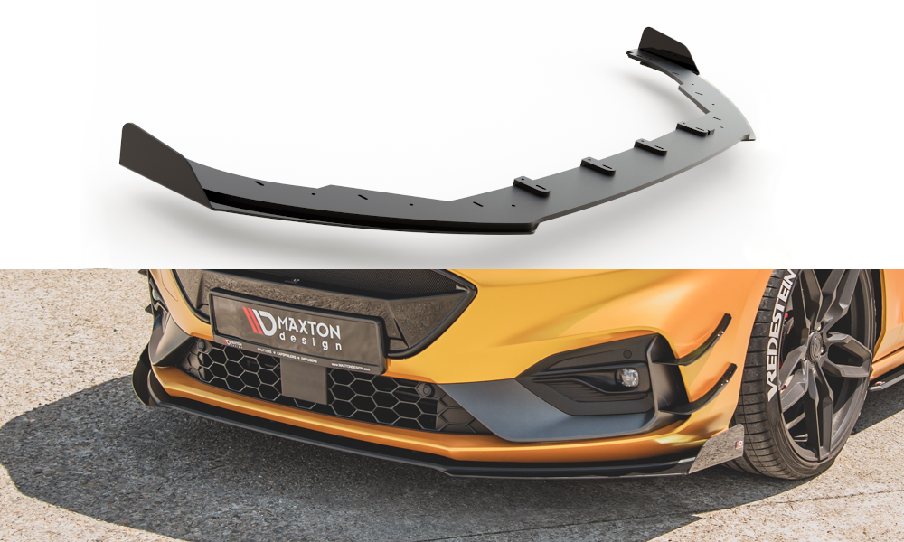 Sport Durabilité Lame Du Pare-Chocs Avant + Flaps Ford Focus ST / ST-Line Mk4 FOFO4STCNC-FD1BRB+FSF1G