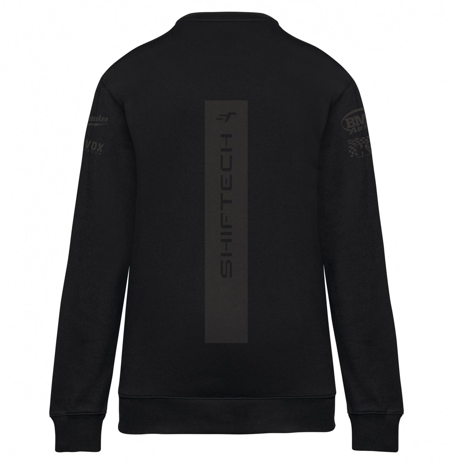 PULL ATELIER NOIR DETAIL ROUGE IMPRIMÉ DOS BANDE NOIR SHIFTECH