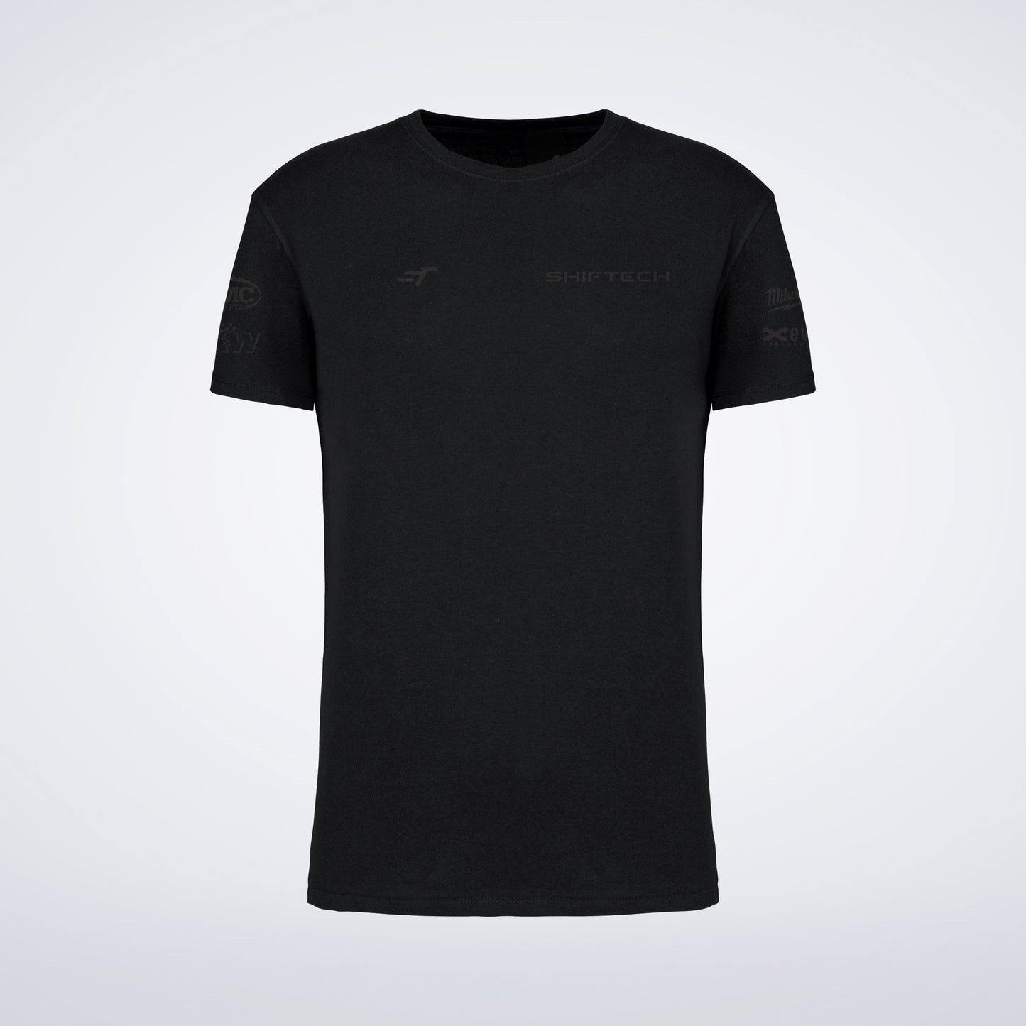 T-SHIRT NOIR MANCHES COURTES IMPRIMÉ DOS BANDE NOIR - UNISEXE