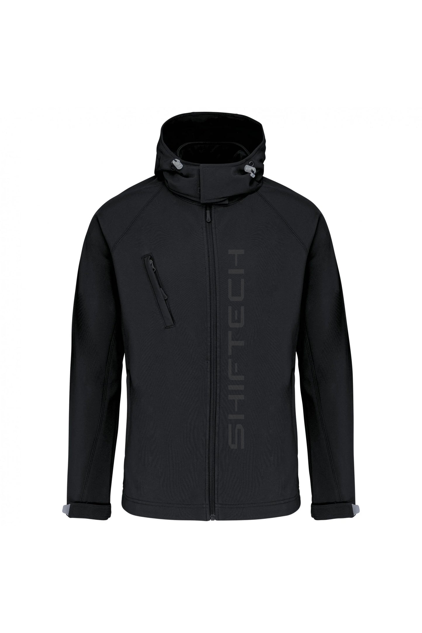 VESTE NOIR À CAPUCHE AMOVIBLE IMPRIMÉ DOS SHIFTECH NOIR - UNISEXE