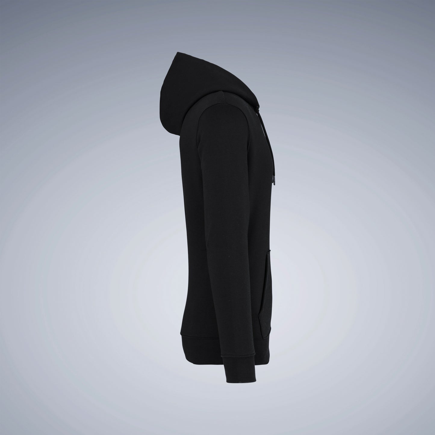 HOODIE NOIR IMPRIMÉ DOS BANDE BLANCHE SHIFTECH - UNISEXE