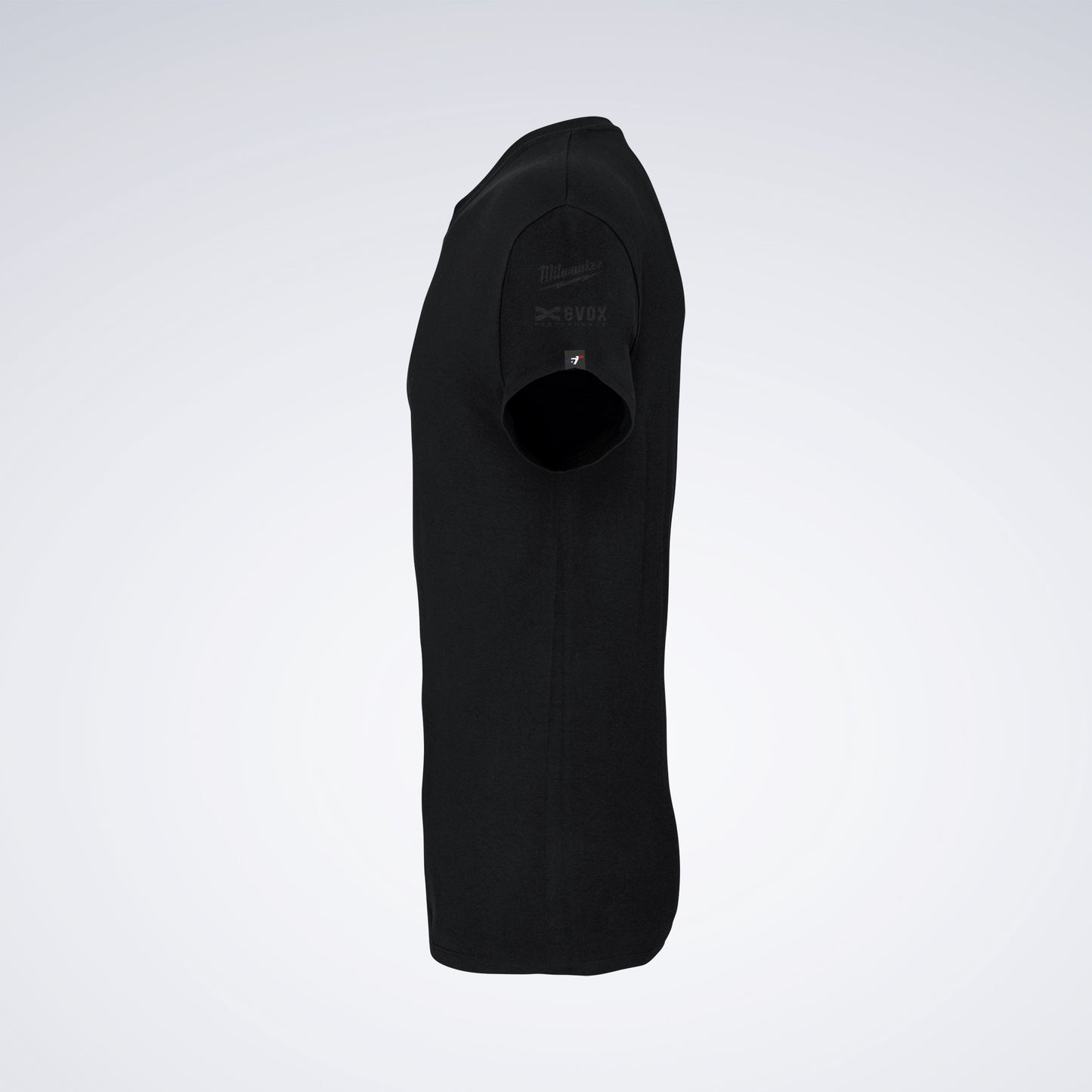 T-SHIRT NOIR MANCHES COURTES IMPRIMÉ DOS BANDE NOIR - UNISEXE