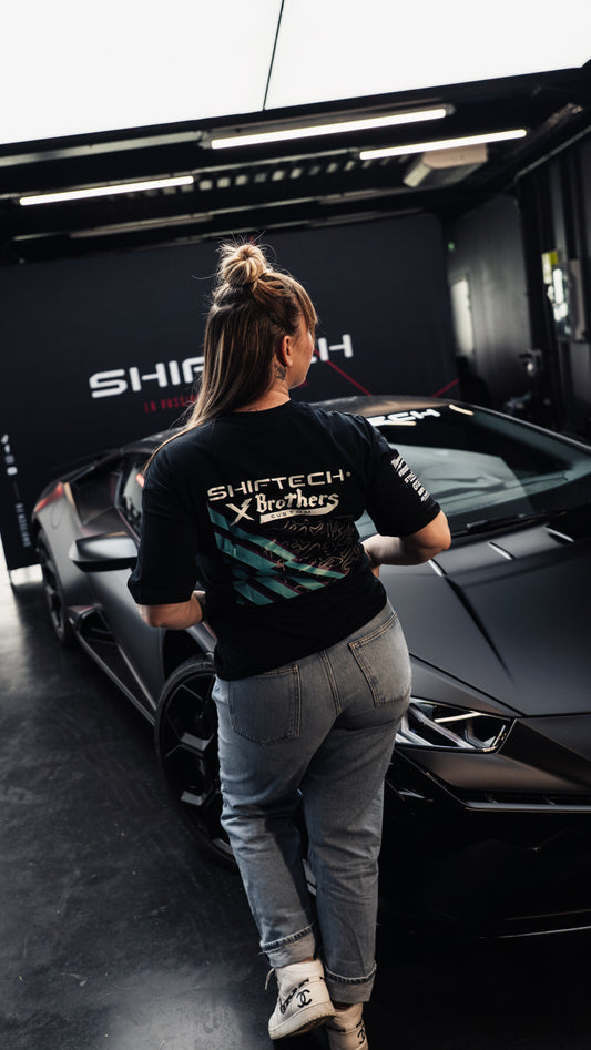 T-SHIRT NOIR DRIFT SHIFTECH X BROTHERS